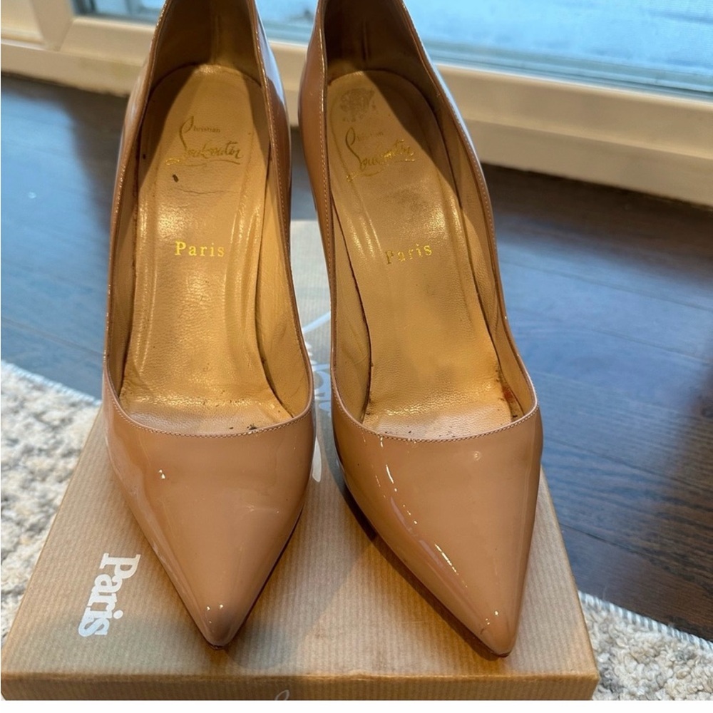 Christian Louboutin Pigalle 100 Patent Leather Pumps – Nude (Size 38.5) - Picture 5 of 5